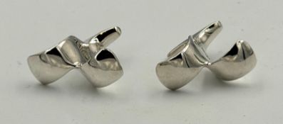 A pair of abstract Georg Jensen Silver cuff links