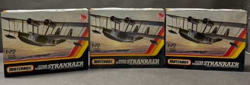 Three Matchbox Super Manic Stranraer model kits