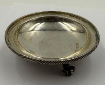 A silver three-footed bowl hallmarked for London approx weight 121g