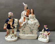 Three Staffordshire flat backs