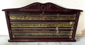 A wooden snooker or billiards scoreboard 70cm x 40cm