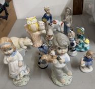 A selection of china figures