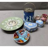 A selection of Jasperware and vases