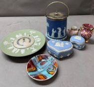 A selection of Jasperware and vases