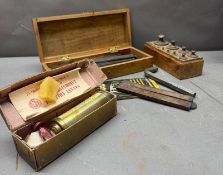A selection of vintage tools and weight