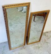 Two long wall mirror with gilt frame 120cm