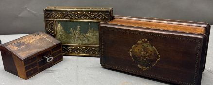 A selection of trinket boxes, various styles and ages
