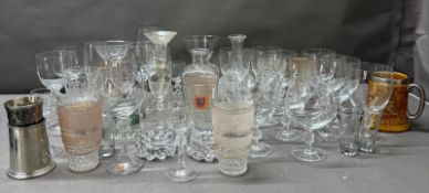 A quantity of glassware and other drinking vessels various styles