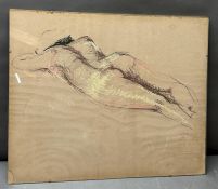 A pastel of a nude, signed bottom right H J Shearn (59cm x 49cm)