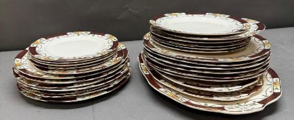 A vintage Alfred Meakin Solway pattern including serving dishes and plates