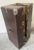 A vintage fitted wardrobe steamer trunk 54cm x 56cm x 18cm