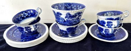 A selection of Copeland Spode tea ware to include cups, saucers, side plates and a sugar bowl