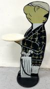 A floor-standing novelty drinks stand in the style of a golf caddy