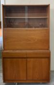 Mid Century teak bureau desk H92cm W153cm D42cm