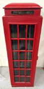 A London telephone booth display cabinet H105cm W37cm D33cm