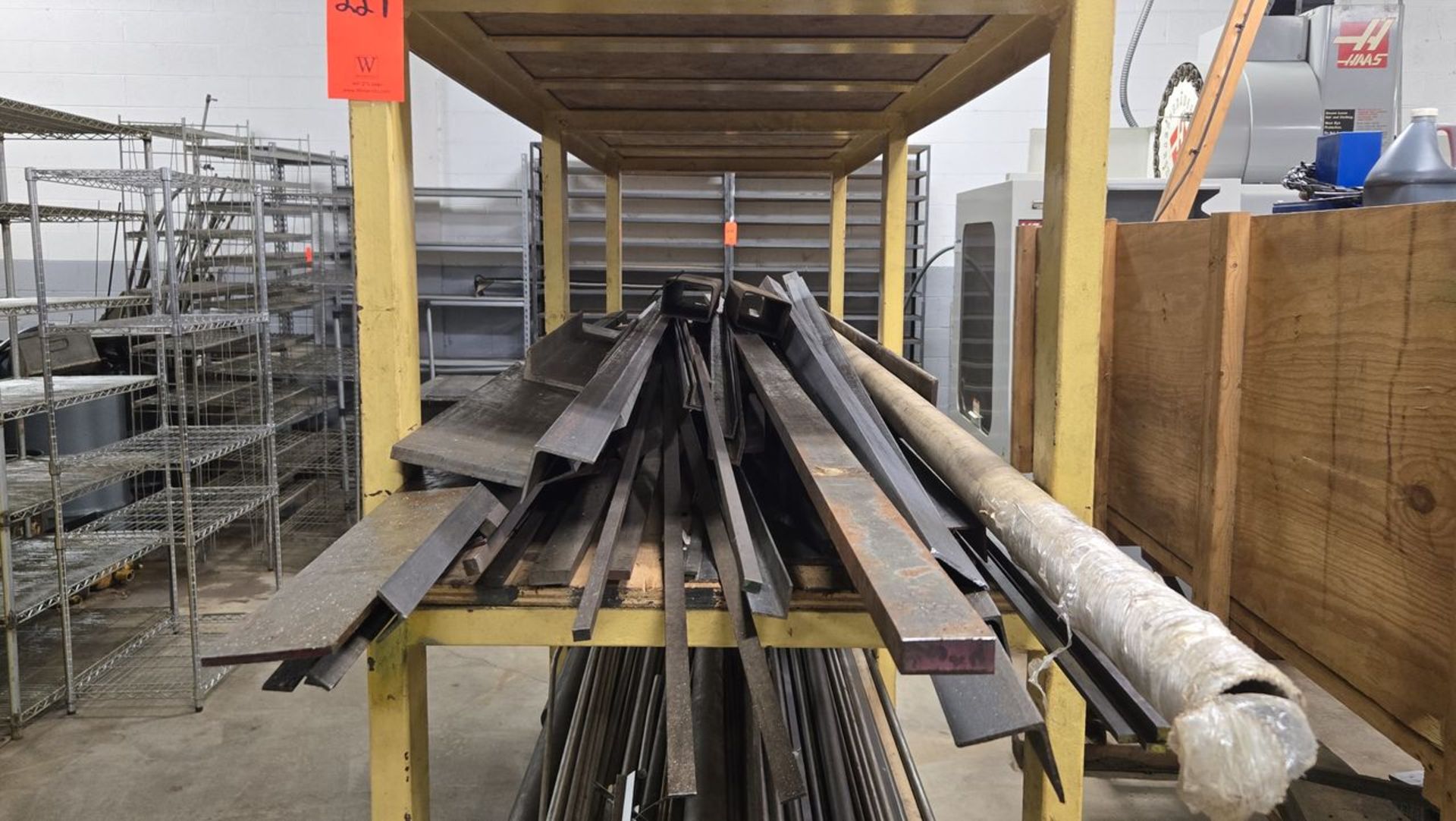 Steel Center Inventory Lot - Assorted Raw Inventory: Steel, Aluminium, Stainless, Etc.; with Rack