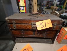 Mechanic ft.s Antique Wood Toolbox (Missing Drawer)
