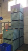 Lot - (8) 38 in. x 24 in. x 32 in. Stackable Metal Storage Bins