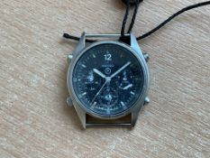 Seiko Gen 1 Pilots Chrono RAF Harrier Force Issue, Sn° 781, Date 1984, Dial Front Damage, from MOD