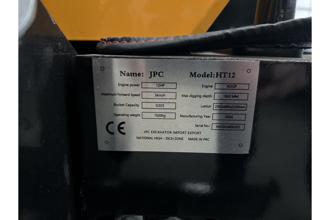 2024 Unissued JPC 1020KG 12HP Diesel Rubber Track Mini Excavator c/w Front Blade - Image 27 of 27