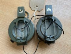2x Stanley London British Army Prismatic Compass, from MOD