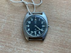 CWC W10 Mechanical Wind Up British Army Service Watch, Sn° 4167, Date 1973, Winder Missing, from MOD