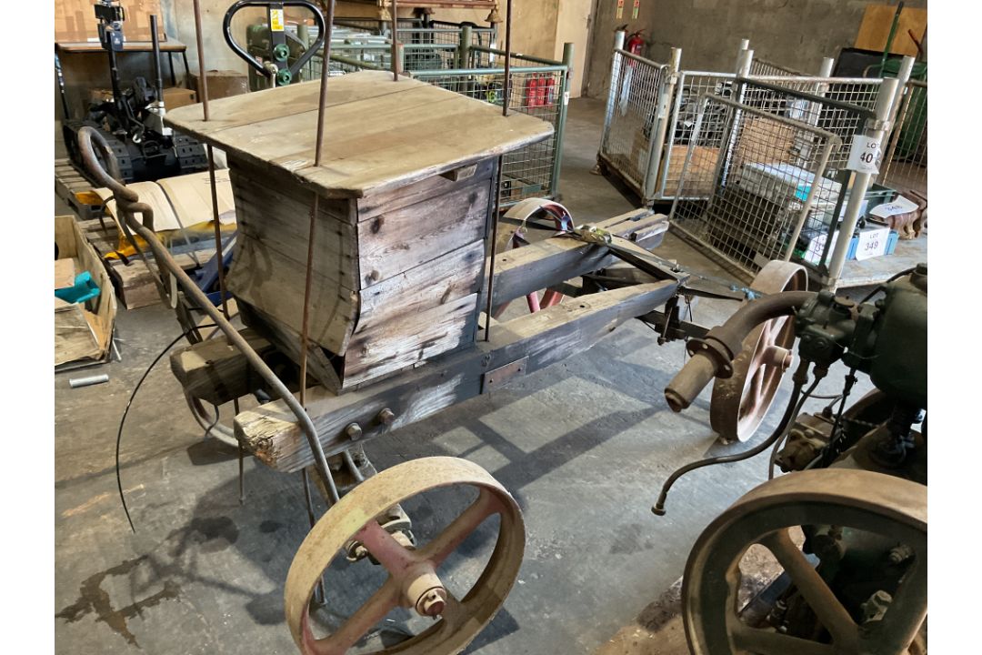 R.A Lister Vintage Stationary Engine c/w Cart, Fly Wheel etc - Image 7 of 12