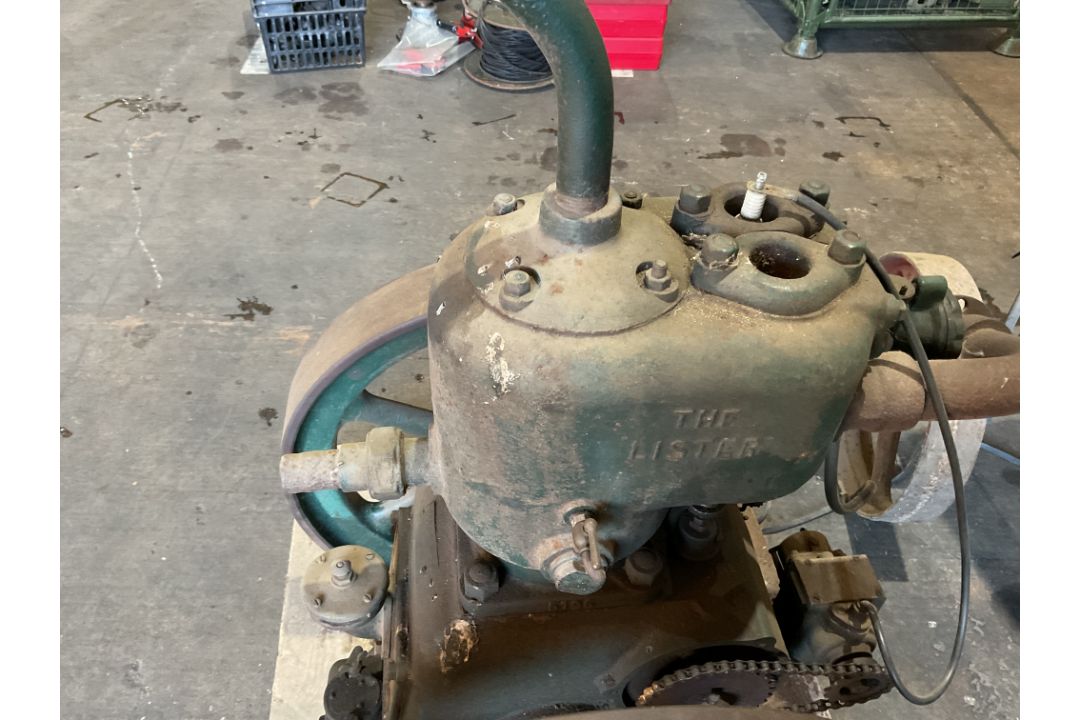 R.A Lister Vintage Stationary Engine c/w Cart, Fly Wheel etc - Image 5 of 12