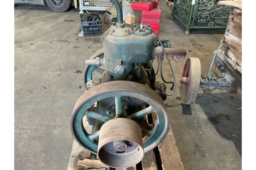 R.A Lister Vintage Stationary Engine c/w Cart, Fly Wheel etc - Image 2 of 12