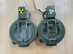 2x Stanley London Brass A1 Prismatic British Army Compass in Mils, from MOD