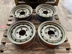 4x Land Rover Wolf Steel Wheel Rims, from MOD