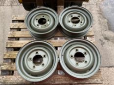 4x Land Rover Steel Wheel Rims, from MOD