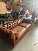 Very Nice Antique Leather Chesterfield Sofa, in Good Condition!