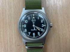 Unissued CWC W10 British Army Service Watch Nato Marks water Resistant To 5 ATM SN° 2197, Date 2004