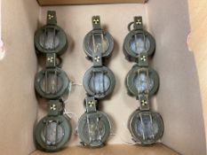 9 x British Army Stanley London Brass Prismatic Compass