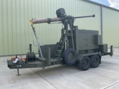 Ex Reserve MSI Defence Systems Mobile Antenna Mast R.M. 4 Wheel 5500 Trailer, with 60KVA Generator