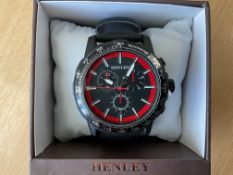 New Unused Henley Watch with Leather Strap & Box, Sn°T2981