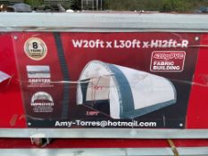 New Unissued Heavy Duty Storage Building 20'W x 30'L x 12' H P/No 203012R.
