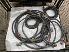 8x Unissued Trailer Airline Connector Hose c/w Palm Connectors, From MOD.