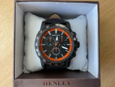 New Unused Henley Watch with Leather Strap & Box, Sn° T2981
