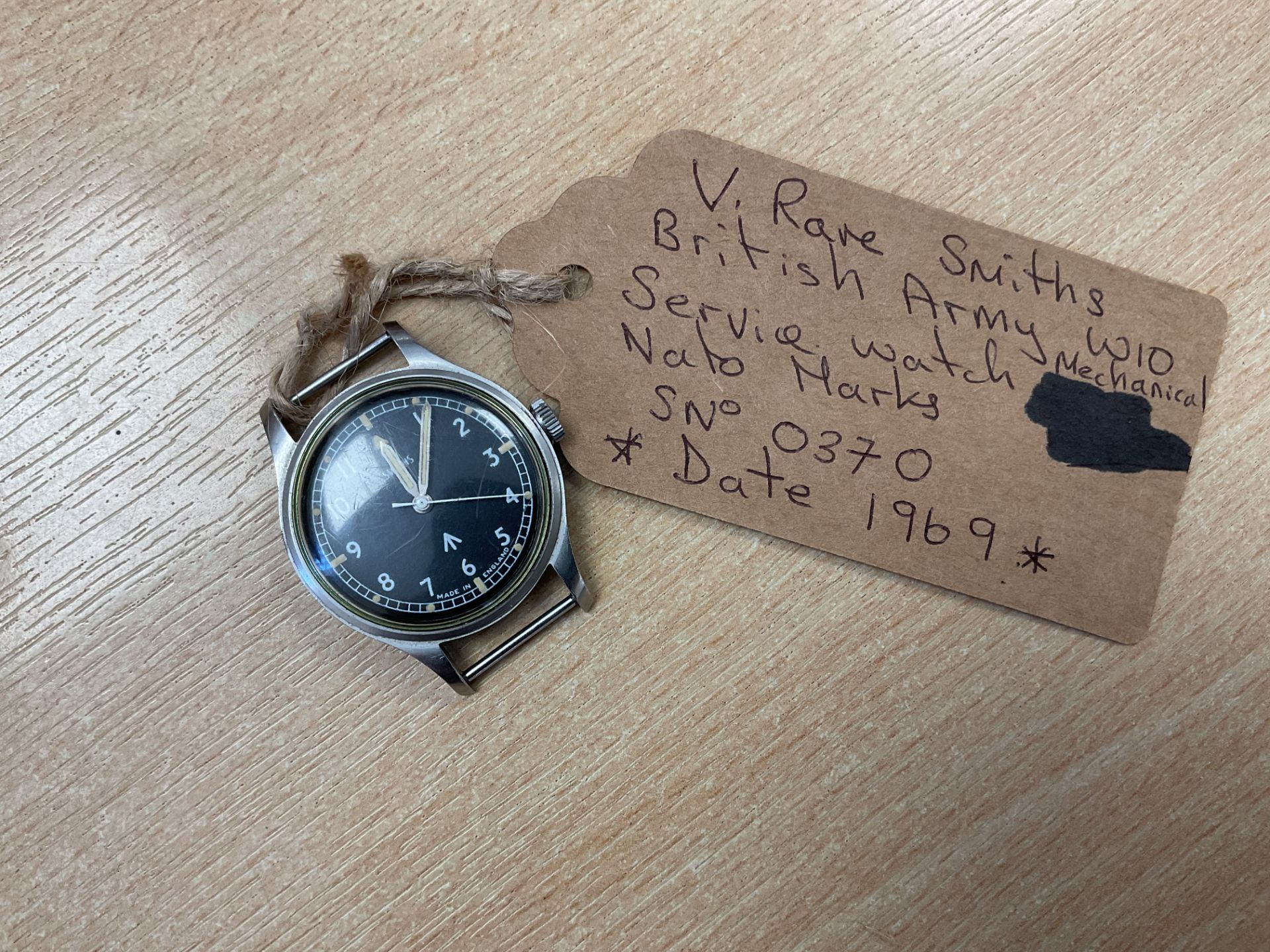 V.Rare Smiths British Army W10 Service Watch Mechanical. Nato Marks. Sn°.0370, Date 1969. - Image 4 of 4