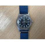 Rare CWC 0552 Royal Navy Service Watch. Nato Marks. Date 1990.