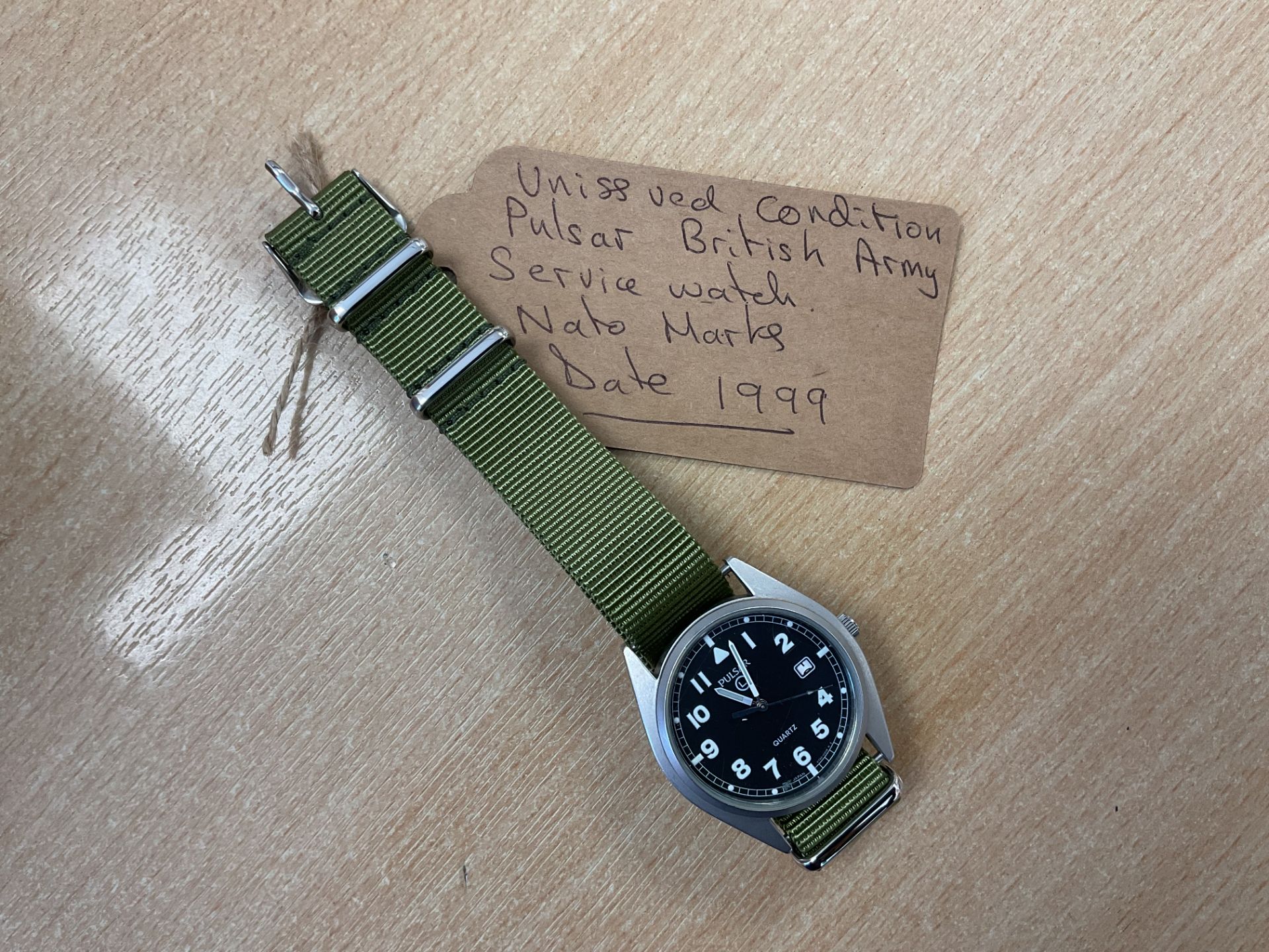 Unissued Condition Pulsar British Army Service Watch. Nato Marks. Date 1999. - Image 4 of 4