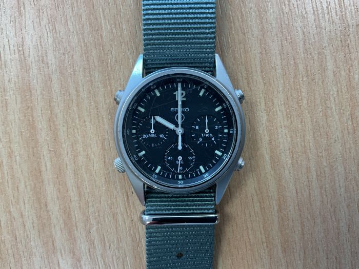 Seiko Gen 1 Pilots Chrono RAF Harrier Force Issue, Nato Marks, Sn° 9764, Date 1990
