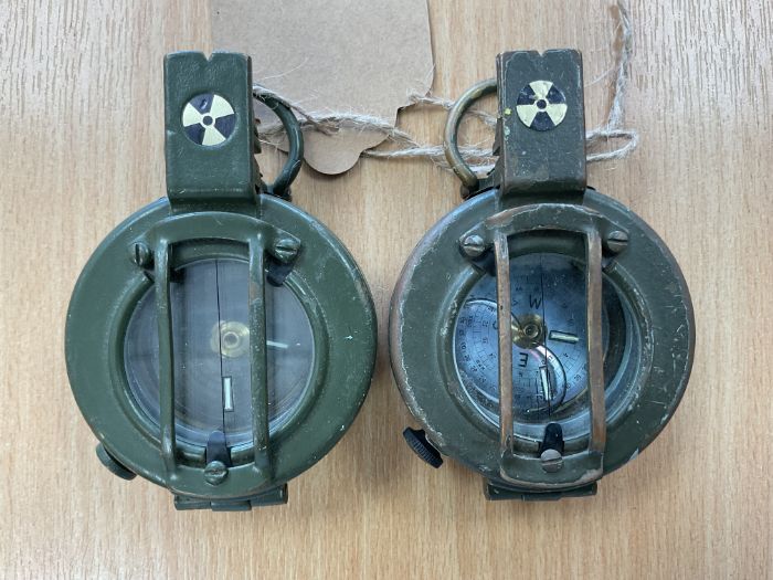 2x Stanley London Brass British Army Prismatic Marching Compass in Mils, from MOD