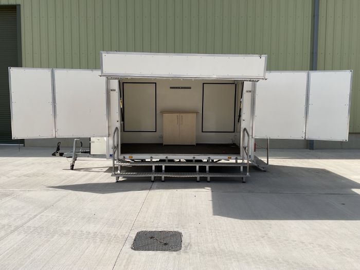 Lynton Twin 3.6M Twin Axle Exhibition Trailer, Direct from UK MOD Service.