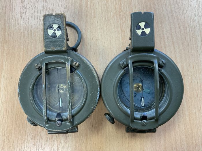 2x Stanley London British Army Prismatic Compass, in Mils, Nato Marks