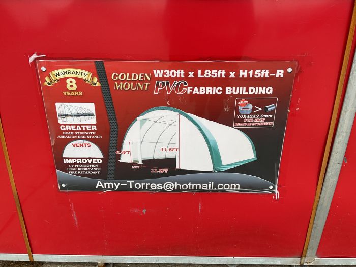 New Unissued Heavy Duty Building W30' x L85' x H15'