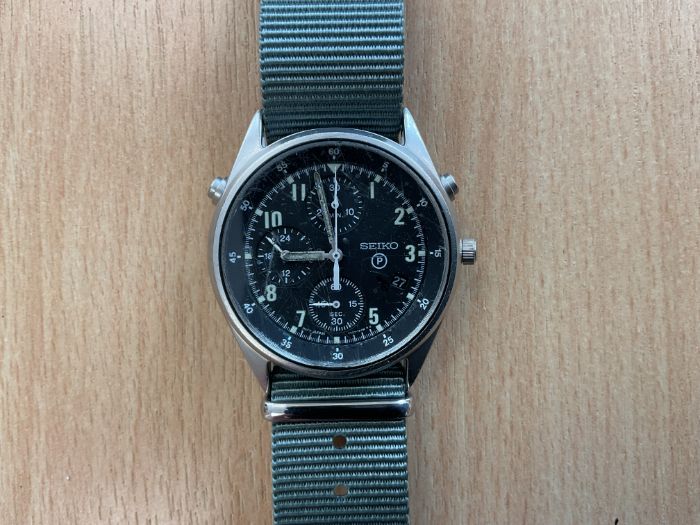 Seiko Gen 2 Pilots Chrono with Date, RAF Tornado Force Issue, Nato Marks, Sn° 3381, Date 1995
