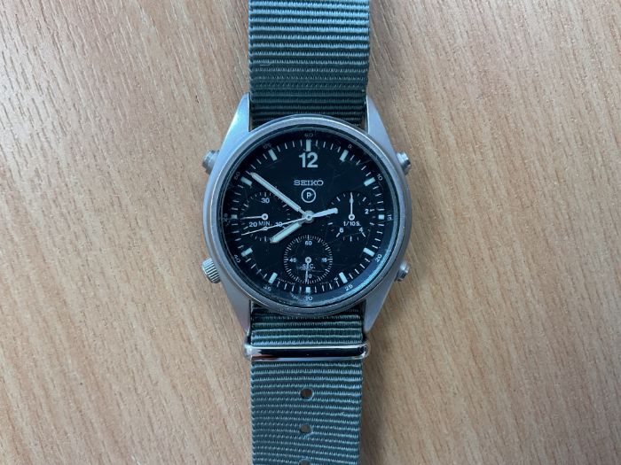 Seiko Gen 1 Pilots Chrono RAF Harrier Force Issue, Nato Marks, Sn° 8926, Date 1989, from MOD